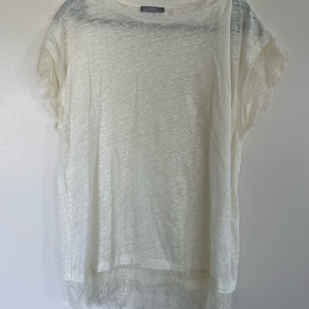 Zara t-shirt linen and cotton size L